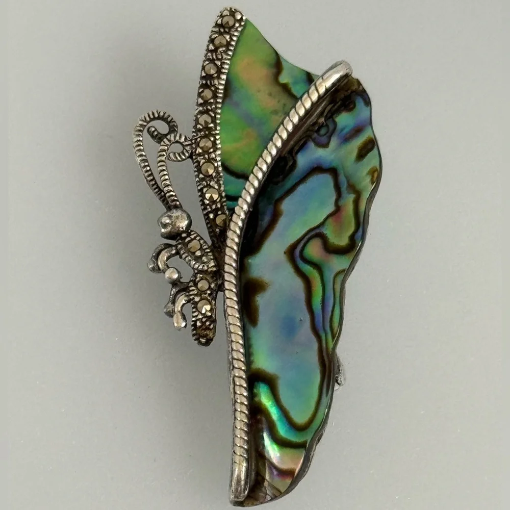 925 silver sea shell butterfly Brooch